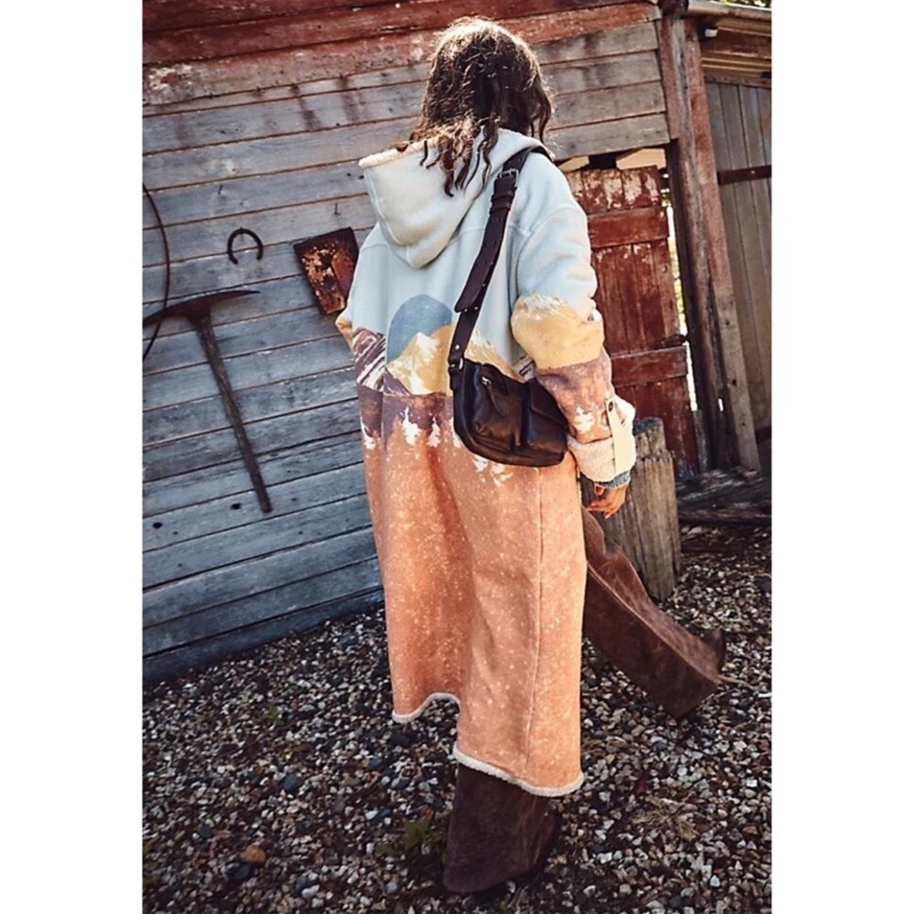 Free People Arcadia fleece landscape sweatshirt coat - Picture 2 of 9